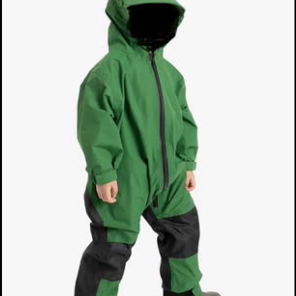 Kids Green and Black Rain suit